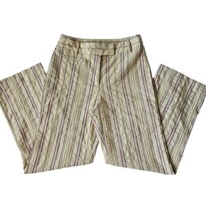 💥2 for 30 Mac&Jac Stripes Wide straight leg normal rise beige textured Sz6